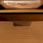 Walnut / Caramel / White Mid-Century TV Stand, Fits TVs up to 80"