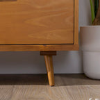 Walnut / Caramel / White Mid-Century TV Stand, Fits TVs up to 80"