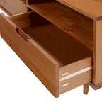 Walnut / Caramel / White Mid-Century TV Stand, Fits TVs up to 80"