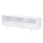 Walnut / Caramel / White Mid-Century TV Stand, Fits TVs up to 80"