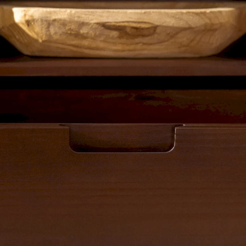 Walnut / Caramel / White Mid-Century TV Stand, Fits TVs up to 80"