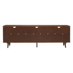 Walnut / Caramel / White Mid-Century TV Stand, Fits TVs up to 80"