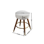 White Boucle Swivel Counter Stool, Single Seat