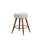 White Boucle Swivel Counter Stool, Single Seat