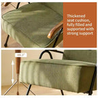 Green High-Back Accent Armchair with Metal Legs, Faux Leather, Single Seat