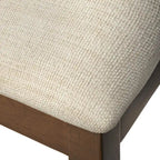 Walnut/Beige Cane Back Dining Chair, Mid-Century Style, Set of 2