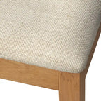 Walnut/Beige Cane Back Dining Chair, Mid-Century Style, Set of 2