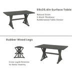 Natural / Beige+Grey 6-Piece Farmhouse Dining Set – Table, 4 Chairs & Bench (Seats 6)