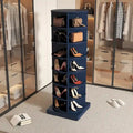 Meuble à chaussures rotatif à 360°, bleu marine/vert, 7 niveaux, jusqu'à 24 paires
