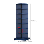 Meuble à chaussures rotatif à 360°, bleu marine/vert, 7 niveaux, jusqu'à 24 paires