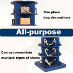 Meuble à chaussures rotatif à 360°, bleu marine/vert, 7 niveaux, jusqu'à 24 paires