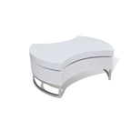 White & Chrome Rotating Storage Coffee Table, 1-Person Use
