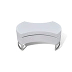 White & Chrome Rotating Storage Coffee Table, 1-Person Use