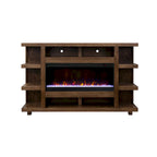 72" Electric Fireplace TV Console – Natural / Oak Bourbon / Clove, Modern Rustic Style, Single Room