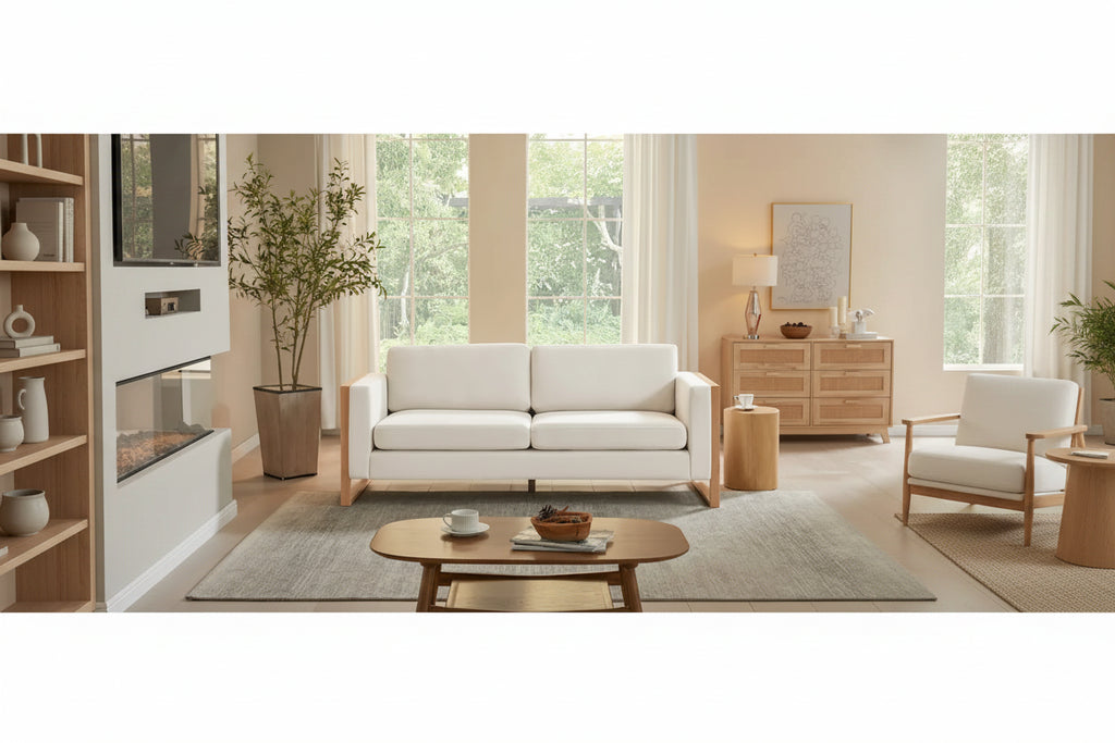 Christopher Knight Home - Lily Modern 79 3-Seater Sofa with Solid Wood Legs