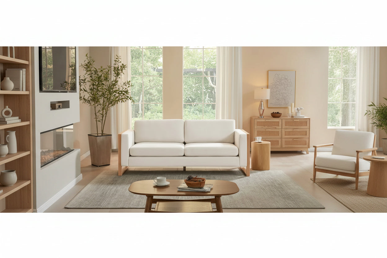 Christopher Knight Home - Lily Modern 79 3-Seater Sofa with Solid Wood Legs
