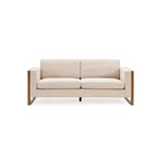 Taupe / White Modern 3-Seater Sofa with Solid Wood Legs
