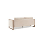 Taupe / White Modern 3-Seater Sofa with Solid Wood Legs