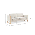 Taupe / White Modern 3-Seater Sofa with Solid Wood Legs