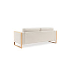 Taupe / White Modern 3-Seater Sofa with Solid Wood Legs