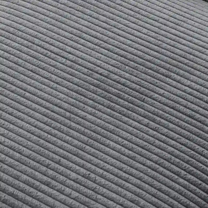 Grey Corduroy Club Chair with Ottoman, Single Seat