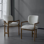 Brown Upholstered Dining Chair, King Louis Style, Set of 2