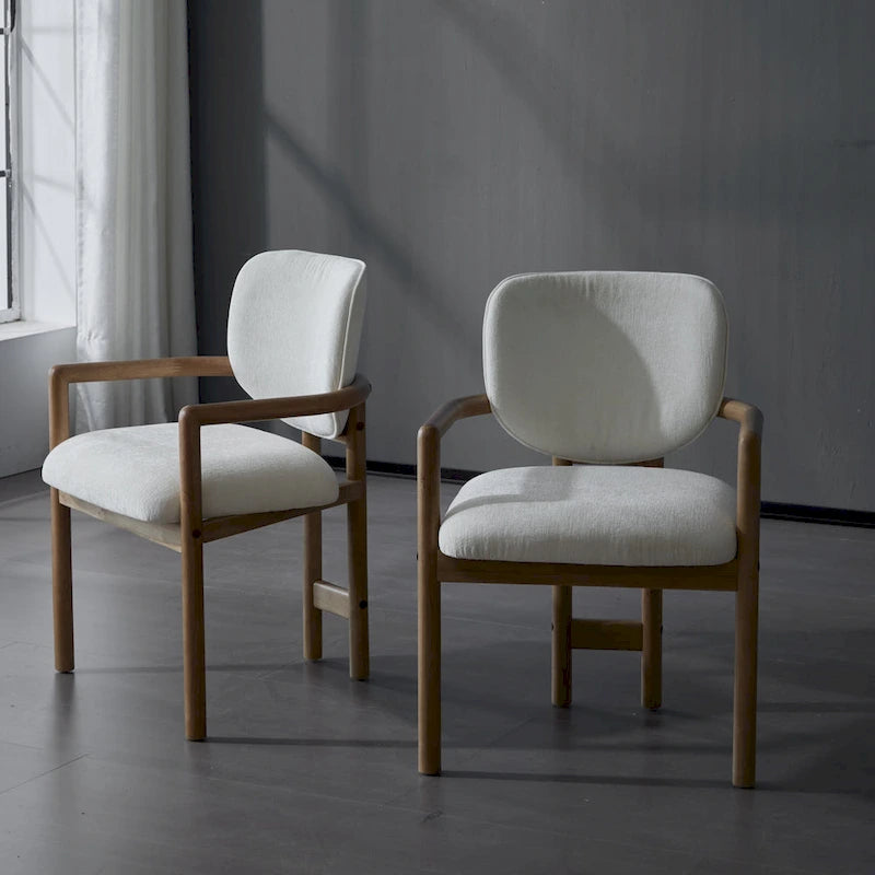 Brown Upholstered Dining Chair, King Louis Style, Set of 2