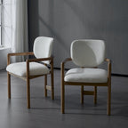 Brown Upholstered Dining Chair, King Louis Style, Set of 2