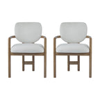 Brown Upholstered Dining Chair, King Louis Style, Set of 2
