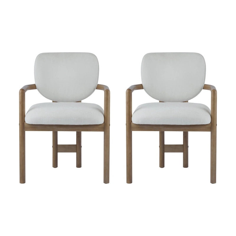 Brown Upholstered Dining Chair, King Louis Style, Set of 2