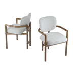 Brown Upholstered Dining Chair, King Louis Style, Set of 2