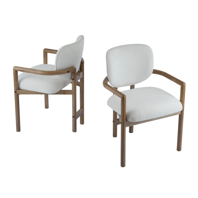 Brown Upholstered Dining Chair, King Louis Style, Set of 2