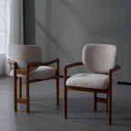 Brown Upholstered Dining Chair, King Louis Style, Set of 2