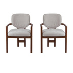 Brown Upholstered Dining Chair, King Louis Style, Set of 2