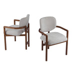 Brown Upholstered Dining Chair, King Louis Style, Set of 2