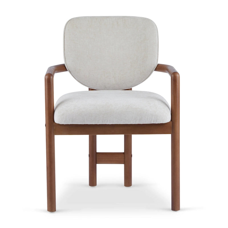 Brown Upholstered Dining Chair, King Louis Style, Set of 2