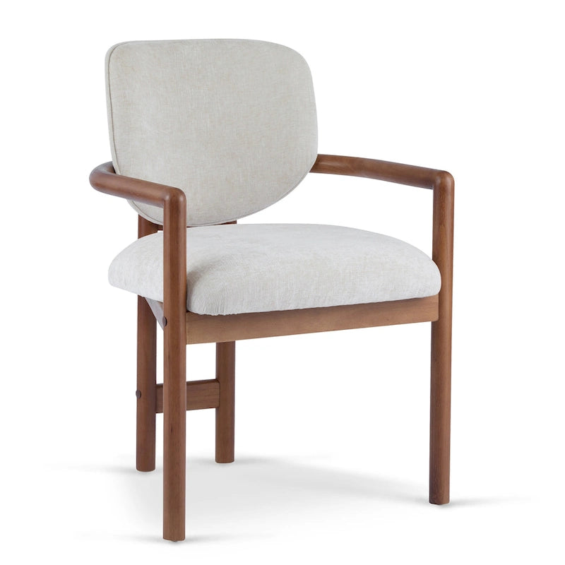 Brown Upholstered Dining Chair, King Louis Style, Set of 2