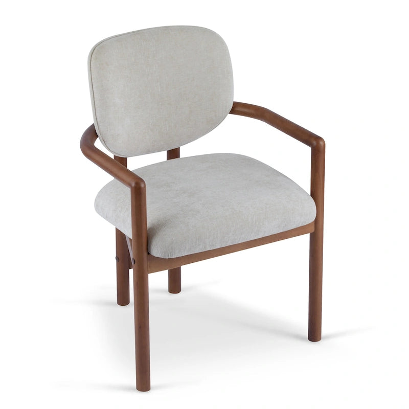 Brown Upholstered Dining Chair, King Louis Style, Set of 2