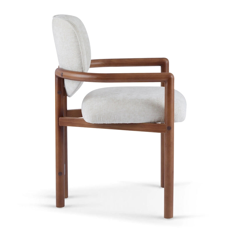 Brown Upholstered Dining Chair, King Louis Style, Set of 2