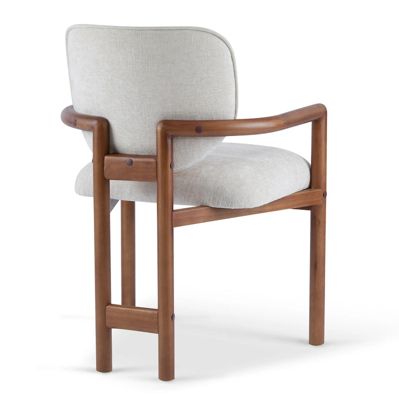 Brown Upholstered Dining Chair, King Louis Style, Set of 2