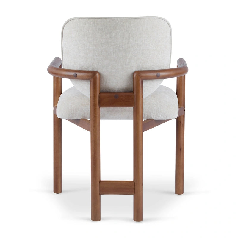 Brown Upholstered Dining Chair, King Louis Style, Set of 2