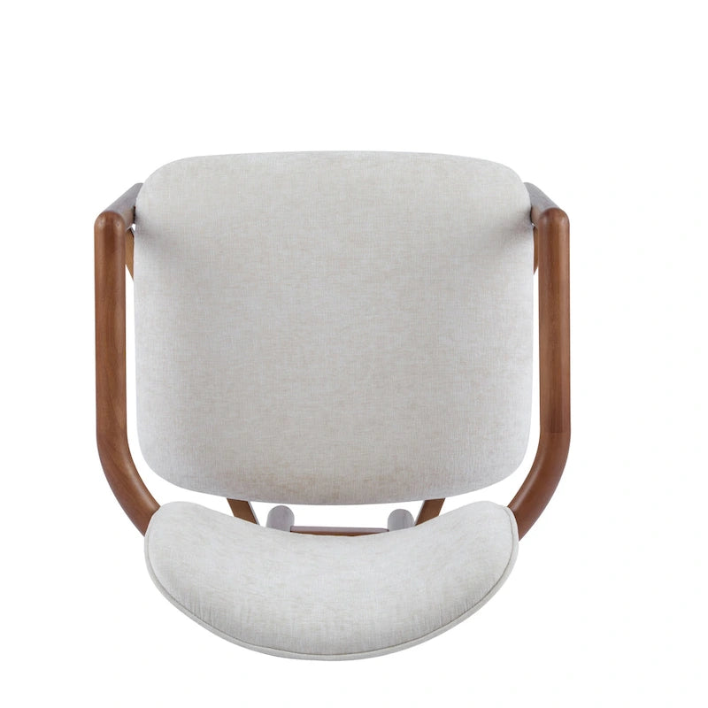 Brown Upholstered Dining Chair, King Louis Style, Set of 2