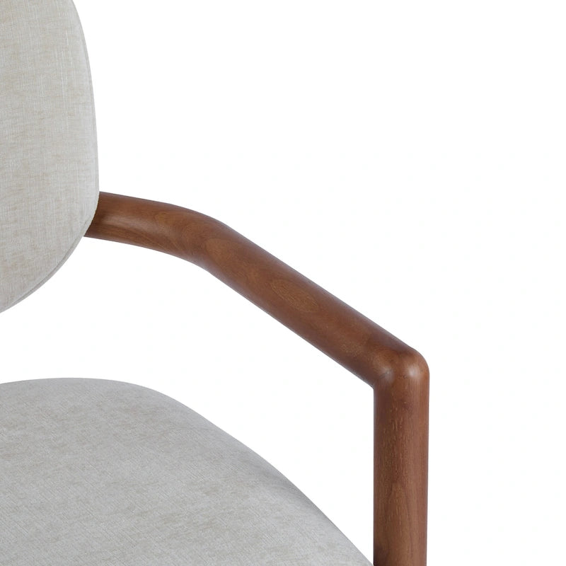Brown Upholstered Dining Chair, King Louis Style, Set of 2