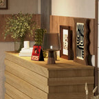 Brown 9-Drawer Dresser, Horizontal Stripe, Single-Unit