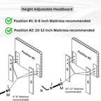 Off White Queen Platform Bed, 3D Upholstered Adjustable Headboard, 1-Person