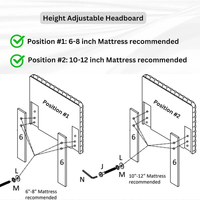 Off White Queen Platform Bed, 3D Upholstered Adjustable Headboard, 1-Person