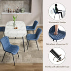 Blue / Brown / Black / Khaki – Diamond & Stripe Faux Leather Armless Dining Chair, Set of 2