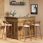 Black / Brown Modern L-Shaped Corner Bar Cabinet with Stemware Racks