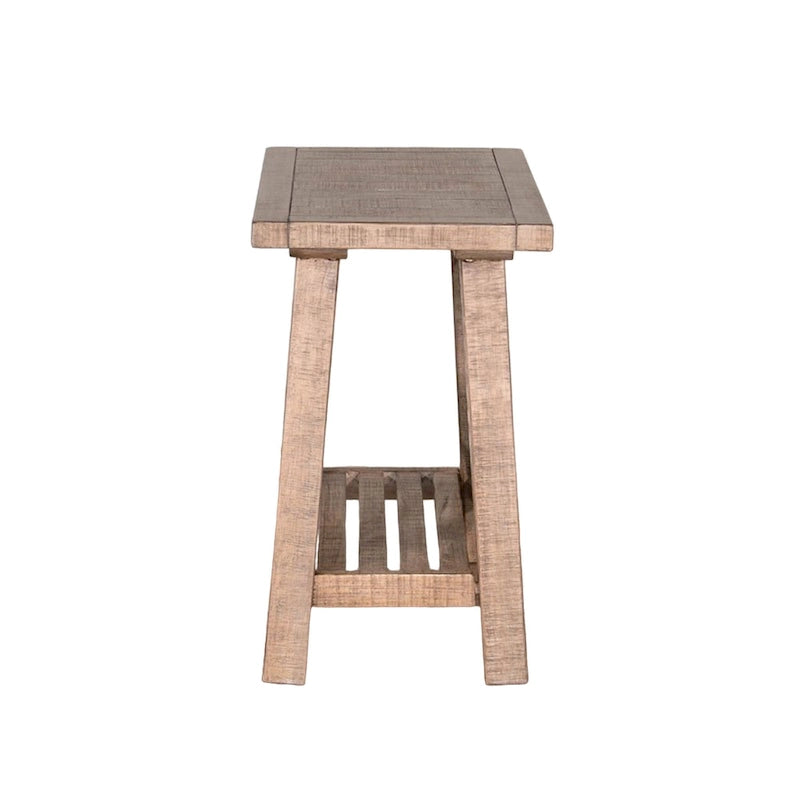 Accent Chairside Table, Light Brown & Black, Rectangular, Single Use