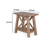 Accent Chairside Table, Light Brown & Black, Rectangular, Single Use